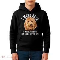 Goldendoodle Mom Doodle Dog Dad Funny Golden Doodle Kids Hoodie thumb 4