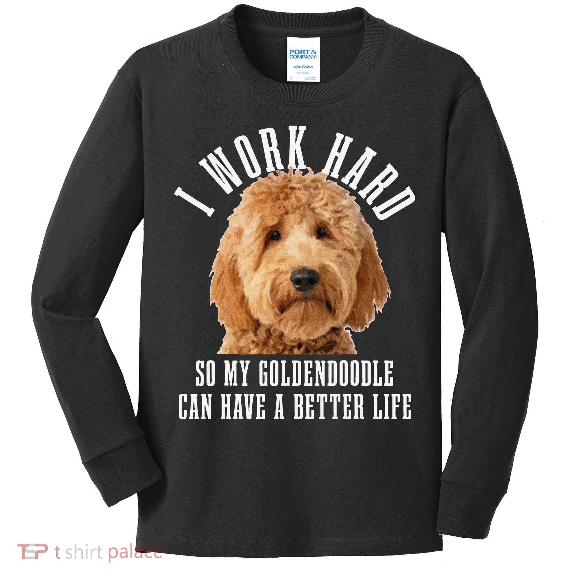 Goldendoodle Mom Doodle Dog Dad Funny Golden Doodle Kids Long Sleeve Shirt