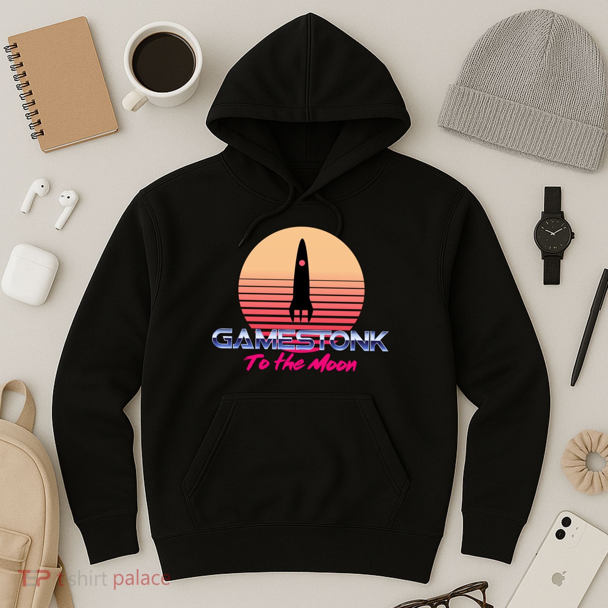 $GME Ticker Rocket Moon Gamestonk GME Gamestick Hoodie
