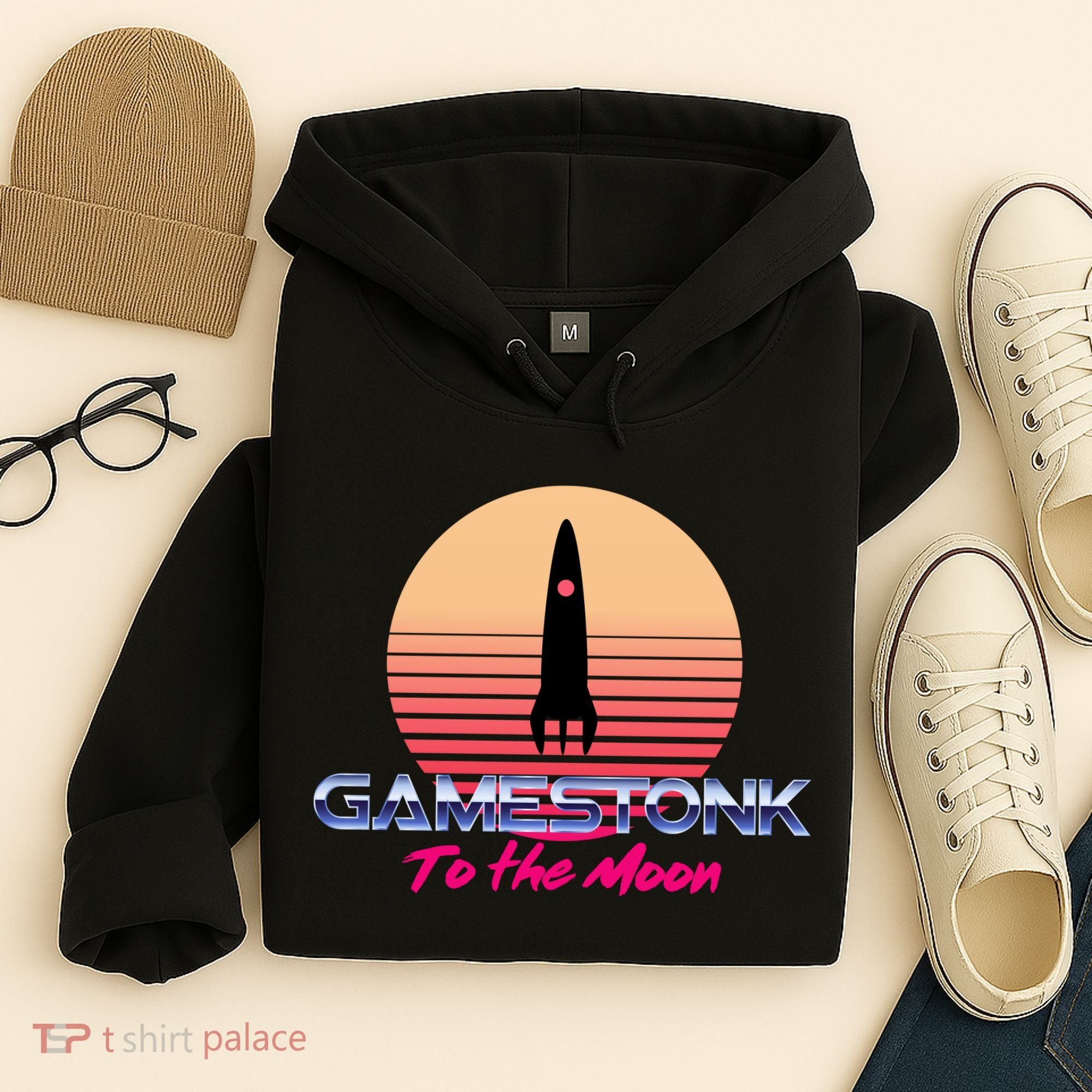 $GME Ticker Rocket Moon Gamestonk GME Gamestick Hoodie