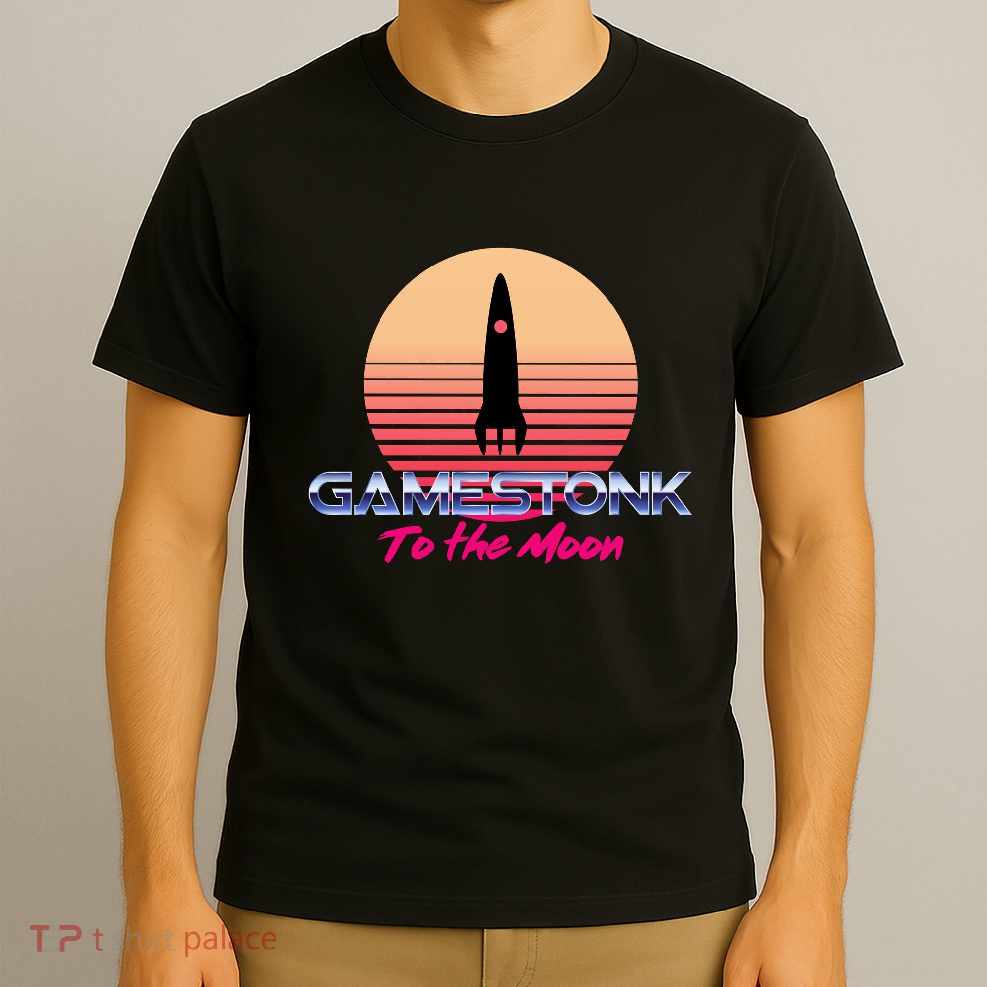 $GME Ticker Rocket Moon Gamestonk GME Gamestick T-Shirt