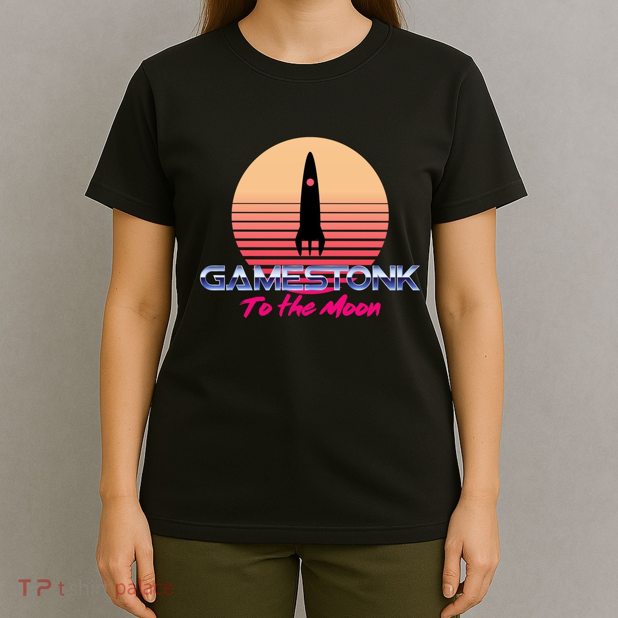 $GME Ticker Rocket Moon Gamestonk GME Gamestick T-Shirt