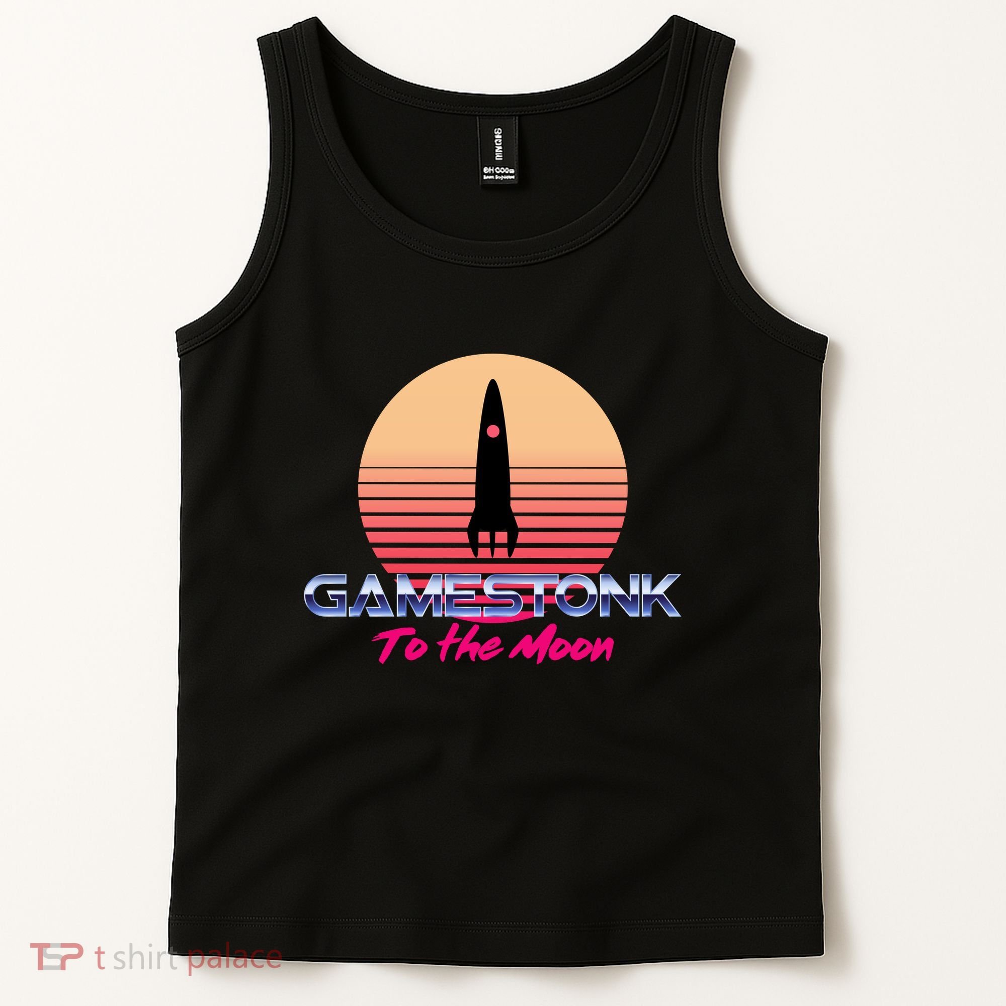 $GME Ticker Rocket Moon Gamestonk GME Gamestick Tank Top