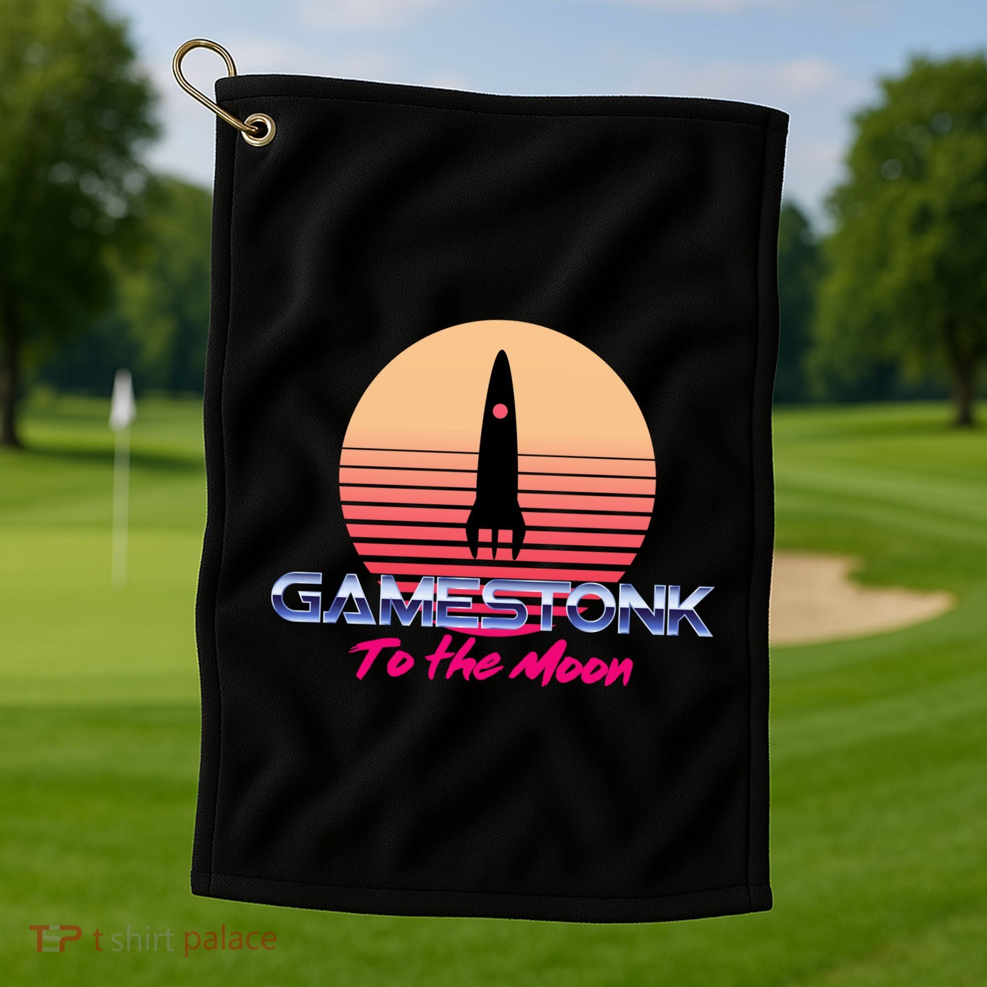 $GME Ticker Rocket Moon Gamestonk GME Gamestick Golf Towel