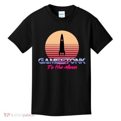 $GME Ticker Rocket Moon Gamestonk GME Gamestick Kids T-Shirt