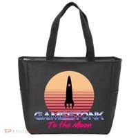$GME Ticker Rocket Moon Gamestonk GME Gamestick Tote Bag thumb 0