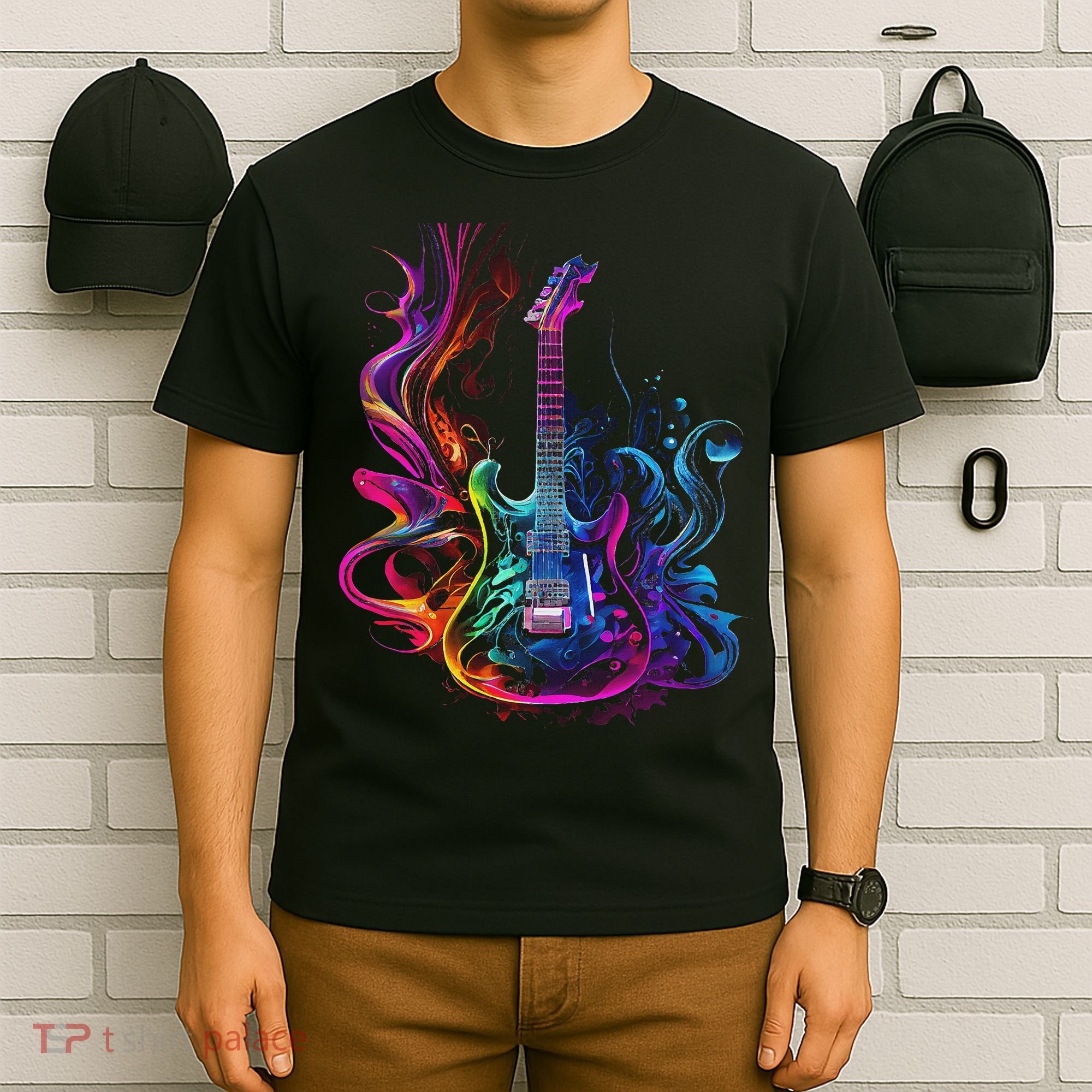 Guitar Musician Electric Guitars Player Gifts Black T-Shirt