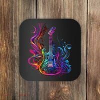 Guitar Musician Electric Guitars Player Gifts Black Coaster thumb 0