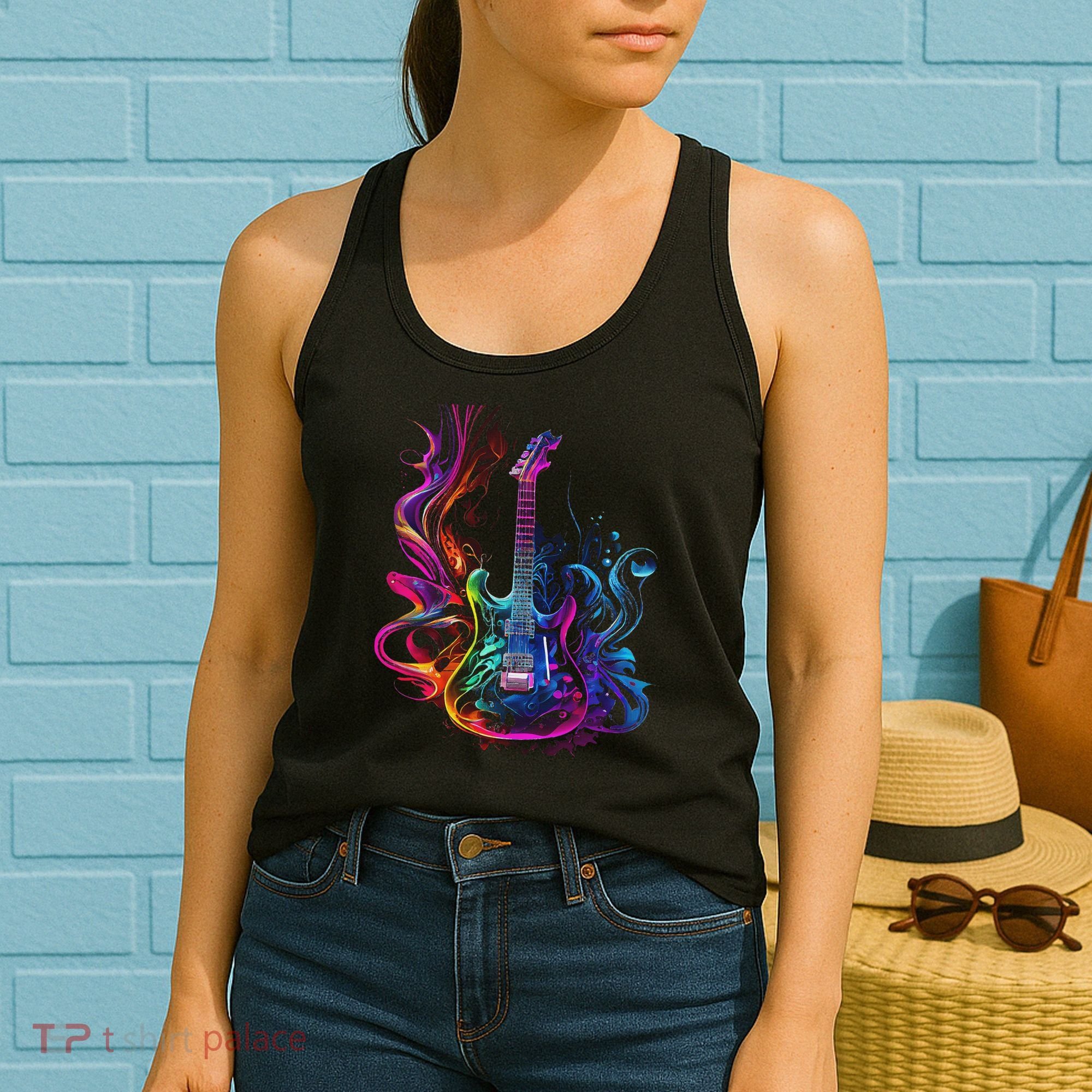 Guitar Musician Electric Guitars Player Gifts Black Women's Tank Top