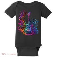 Guitar Musician Electric Guitars Player Gifts Black Baby Bodysuit thumb 0