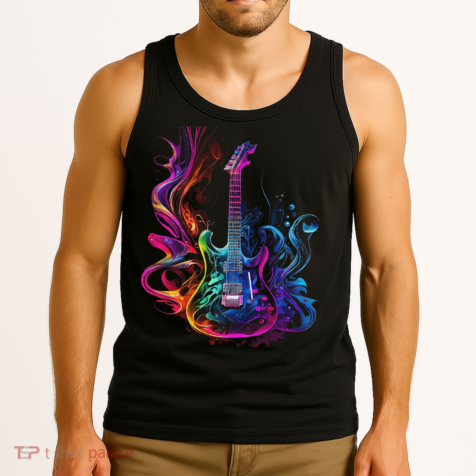 Guitar Musician Electric Guitars Player Gifts Black Tank Top
