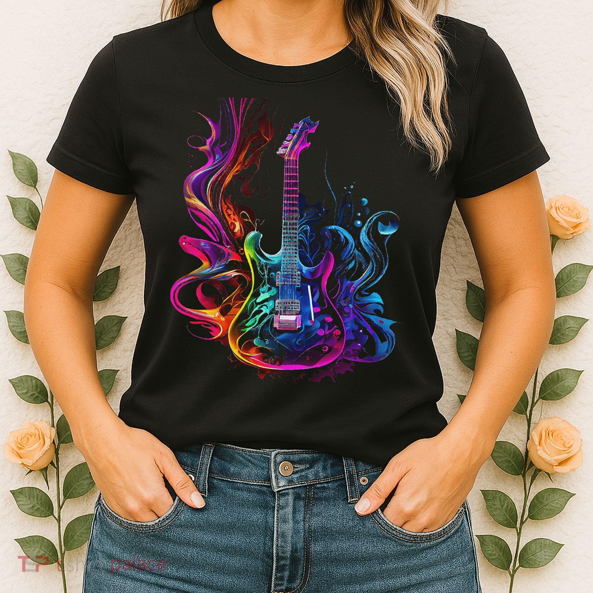 Guitar Musician Electric Guitars Player Gifts Black Women's T-Shirt