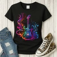 Guitar Musician Electric Guitars Player Gifts Black Women's T-Shirt thumb 3