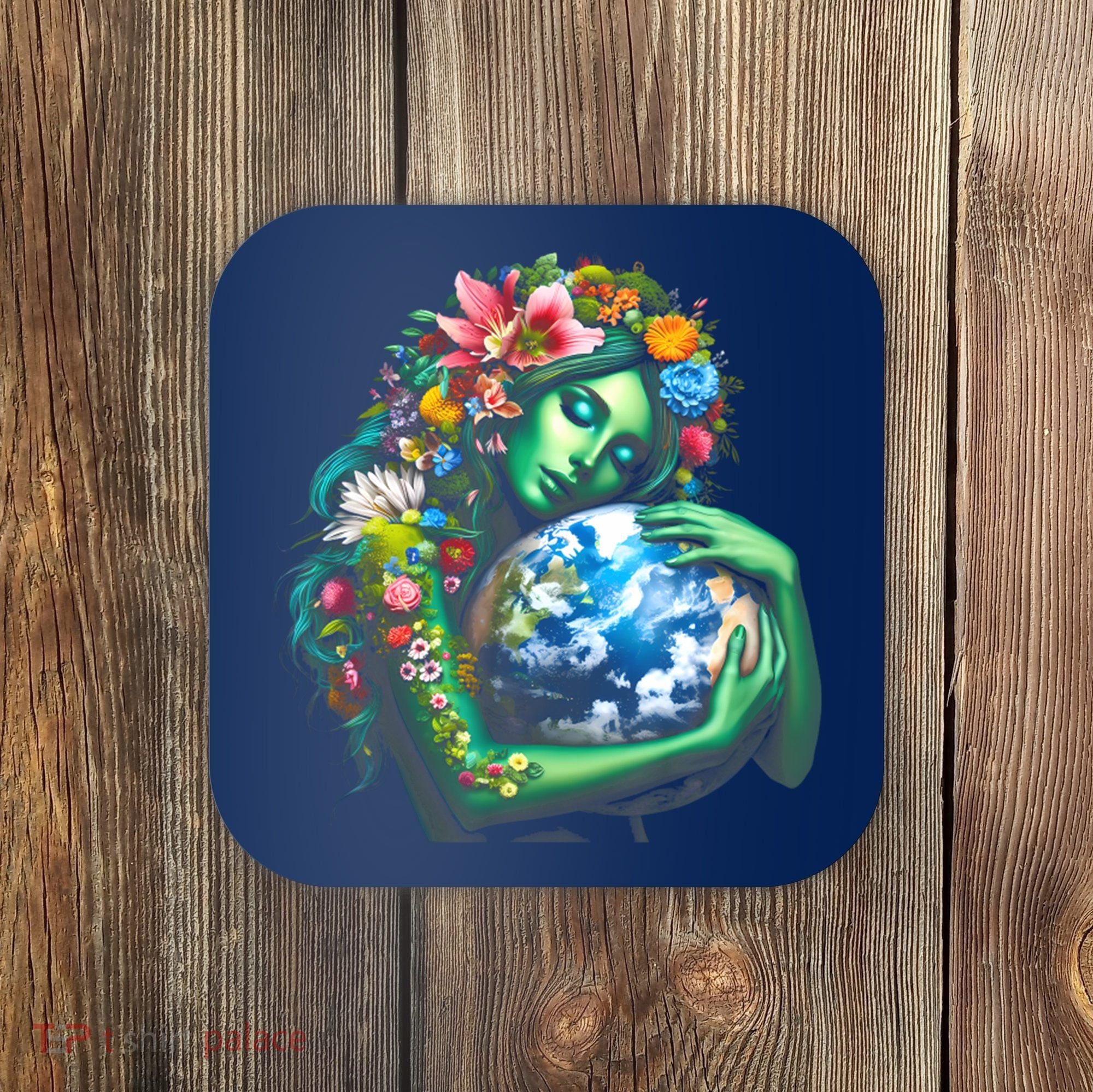 Green Mother Earth Day Coaster