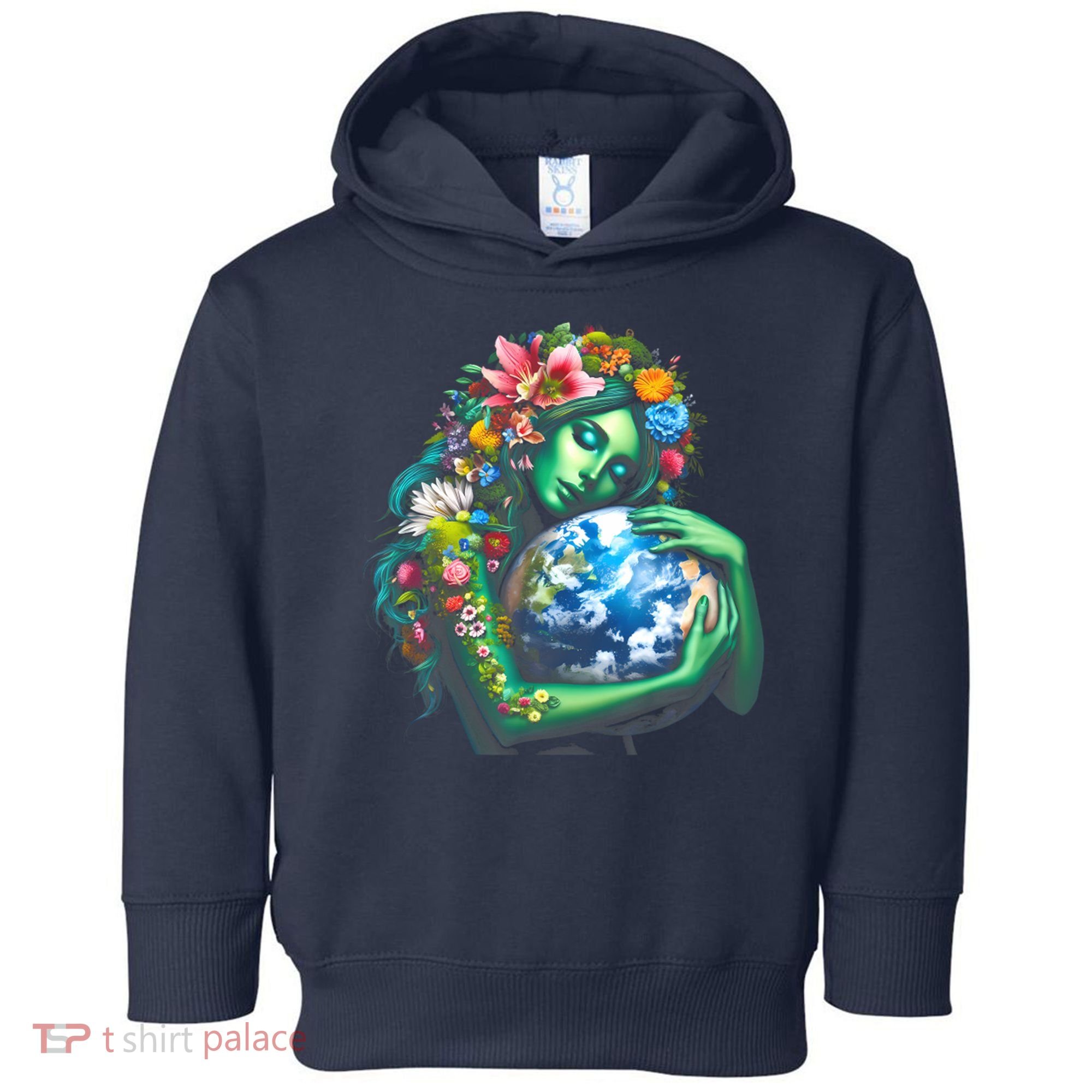 Green Mother Earth Day Toddler Hoodie