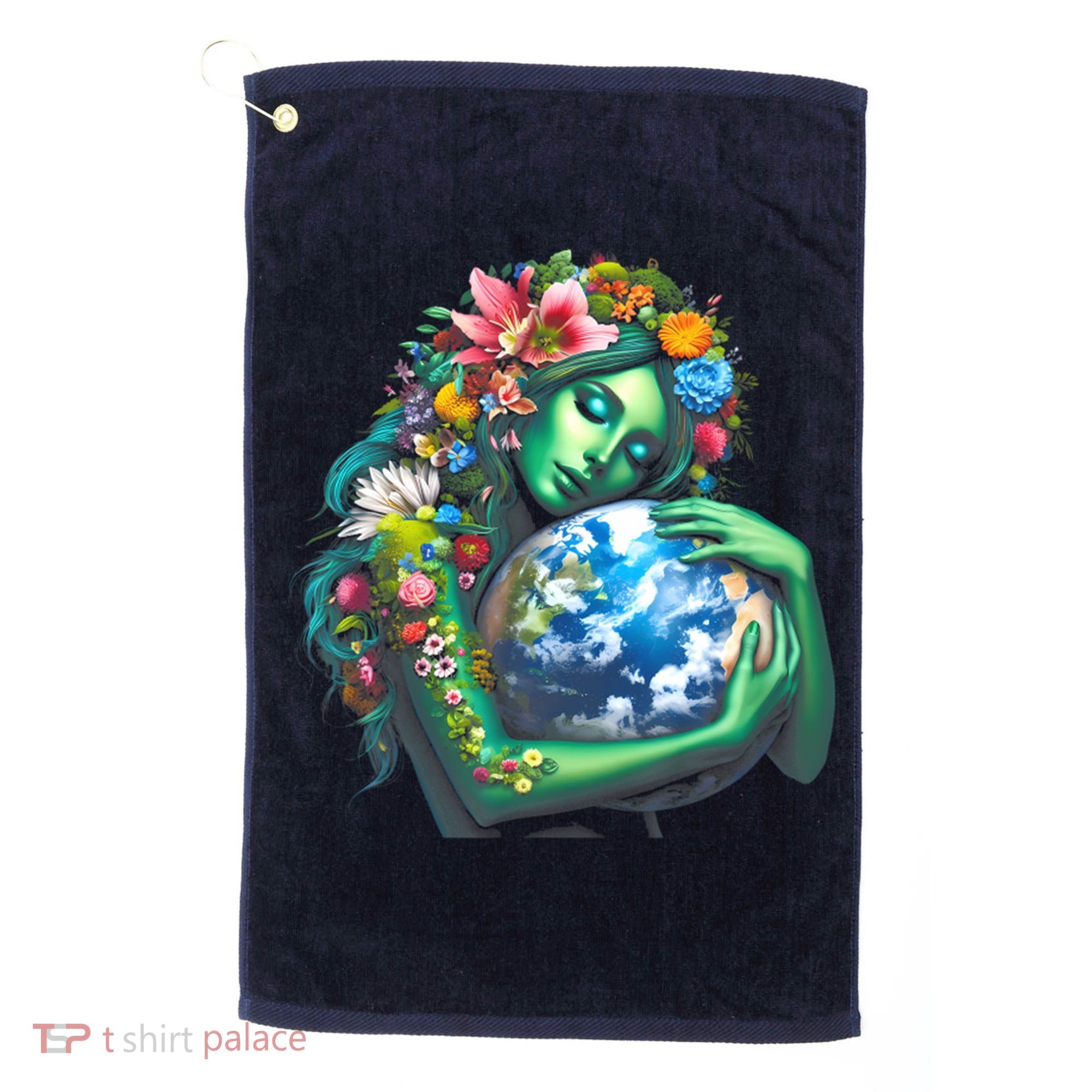 Green Mother Earth Day Golf Towel