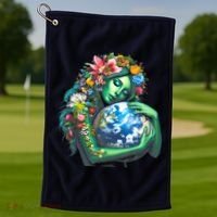 Green Mother Earth Day Golf Towel thumb 1