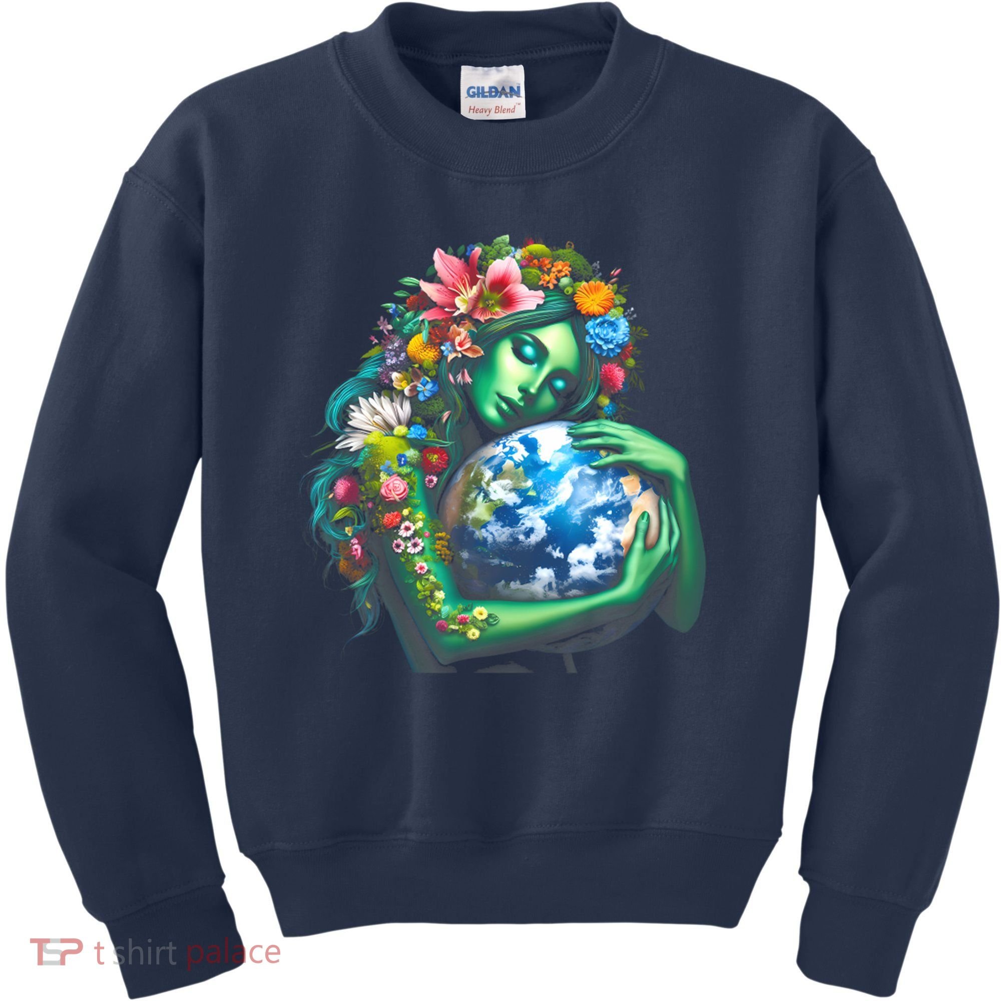 Green Mother Earth Day Kids Sweatshirt