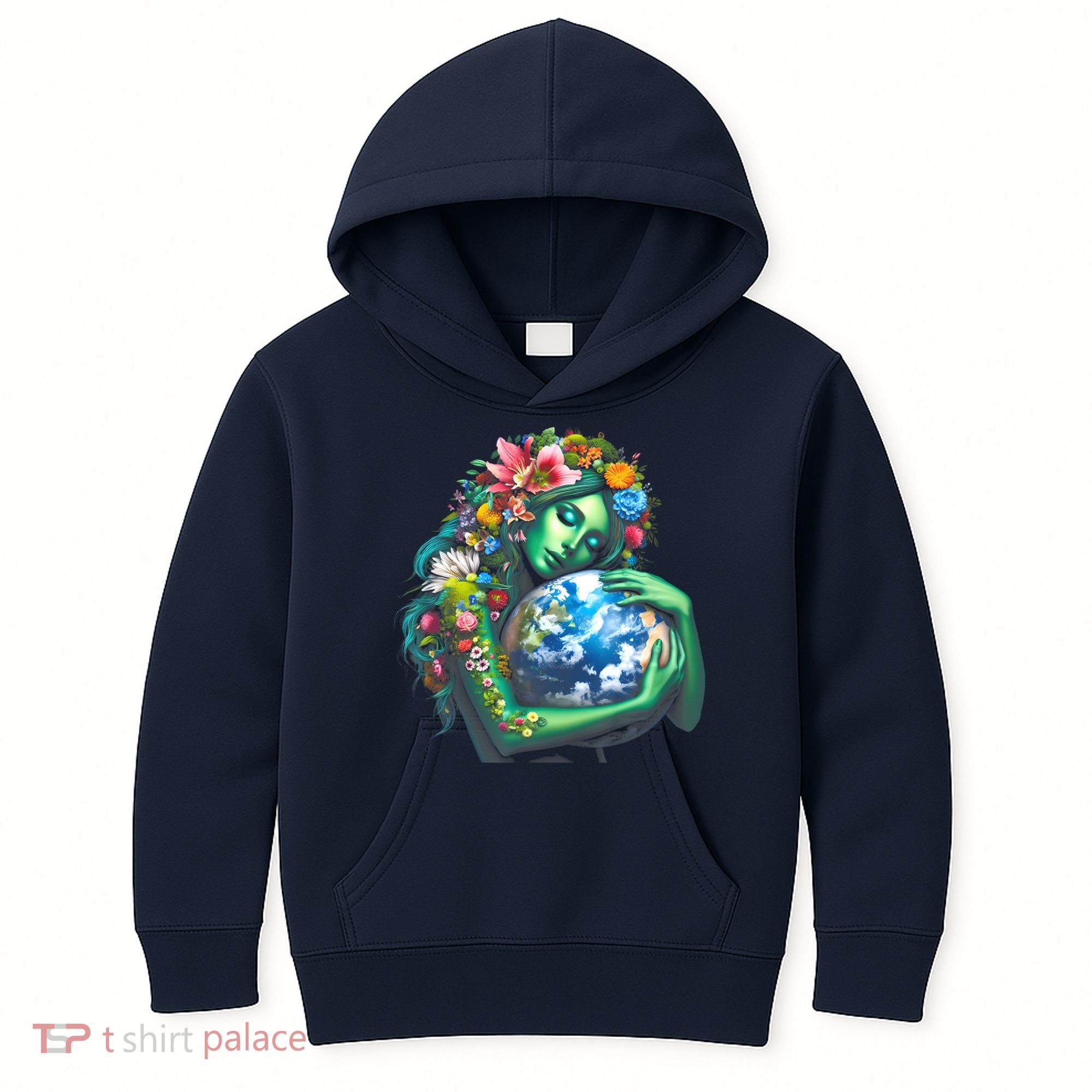 Green Mother Earth Day Kids Hoodie