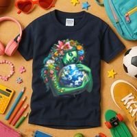 Green Mother Earth Day Kids T-Shirt thumb 3