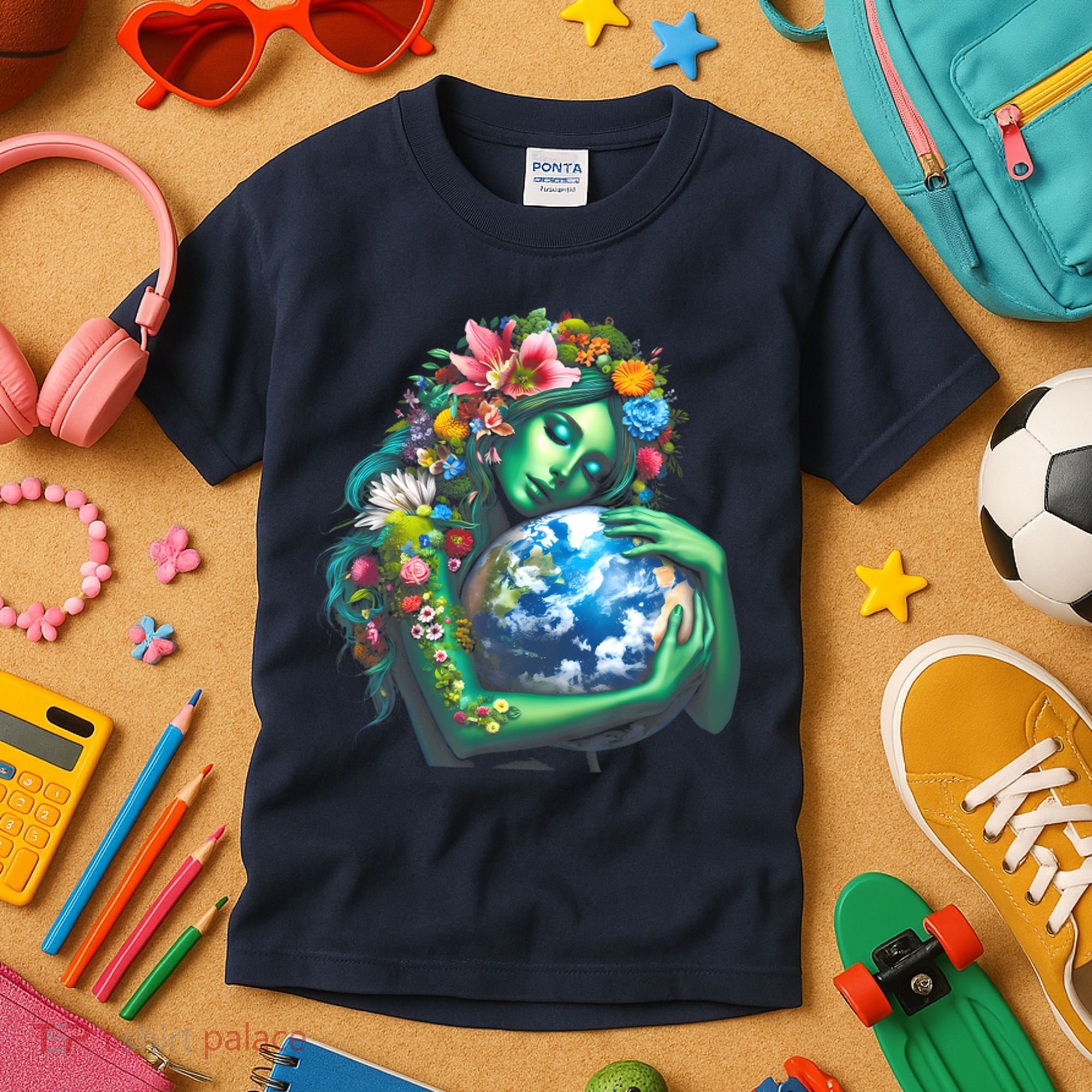 Green Mother Earth Day Kids T-Shirt