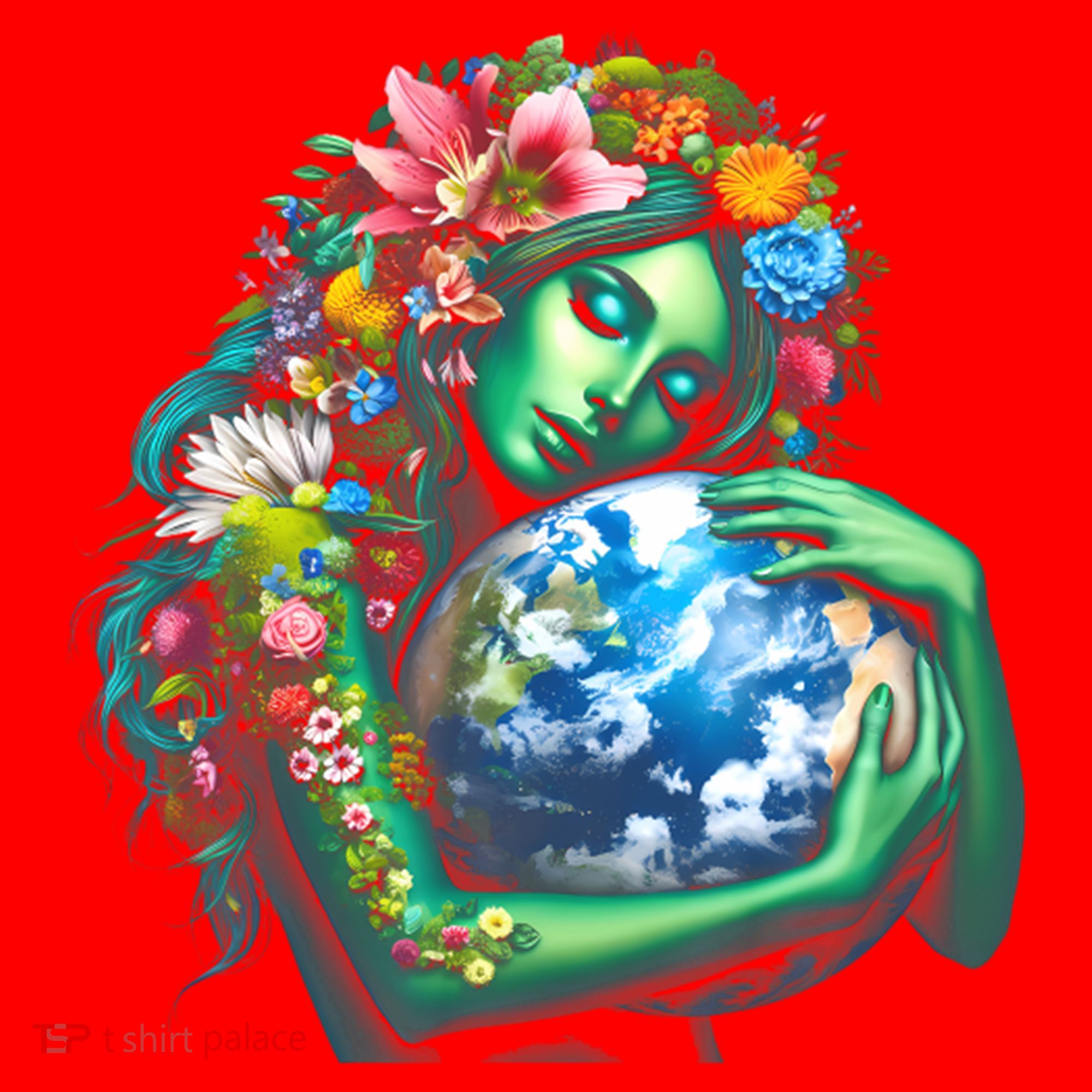 Green Mother Earth Day Santa Hat