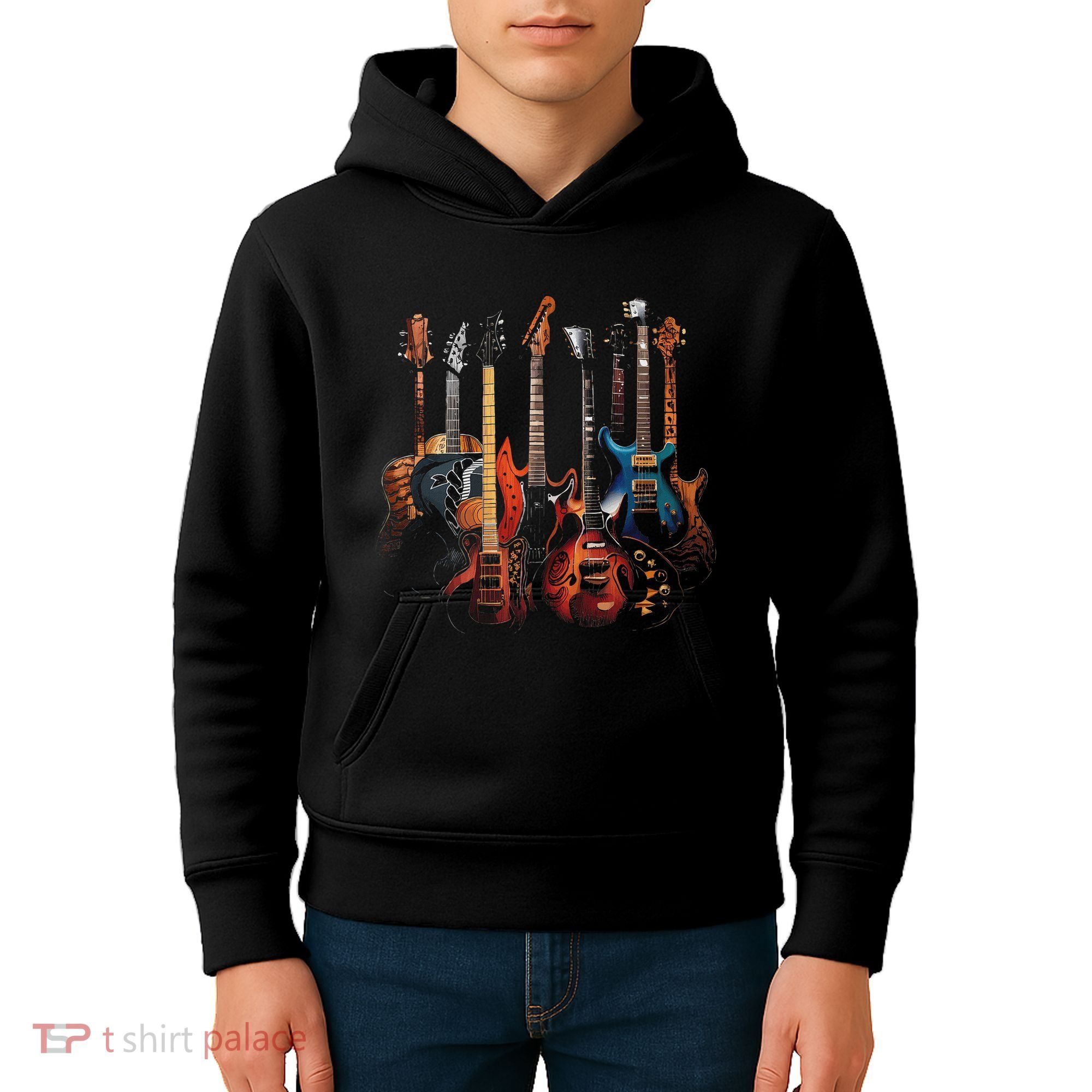 Guitar Musician Electric Guitars Player Kids Hoodie