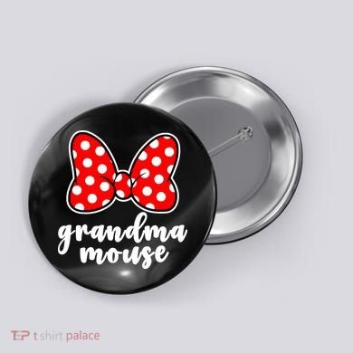 Grandma Mouse Family Vacation Funny Grandma Mouse Button