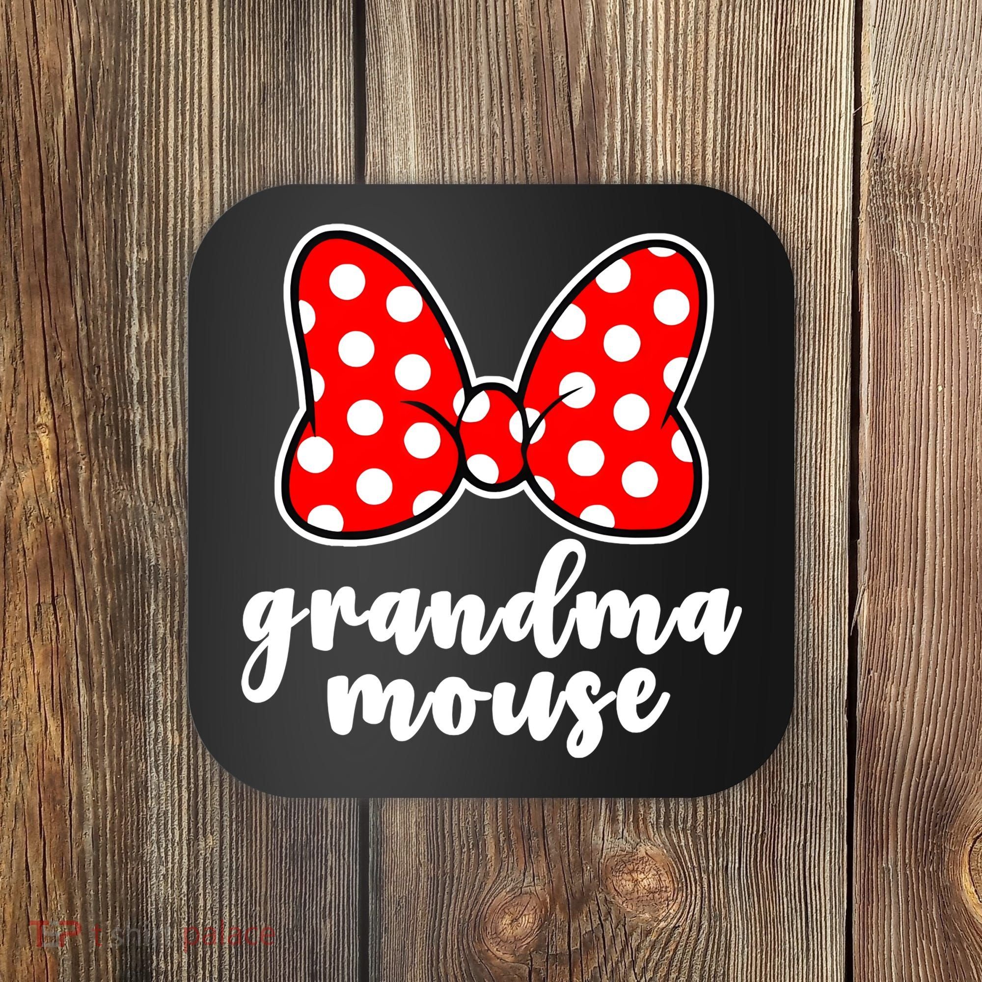 Grandma Mouse Family Vacation Funny Grandma Mouse Coaster