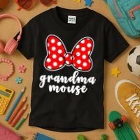 Grandma Mouse Family Vacation Funny Grandma Mouse Kids T-Shirt thumb 3