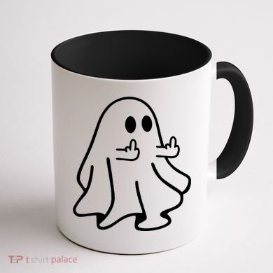 Ghost Middle Finger Funny Ghost Halloween Coffee Mug back