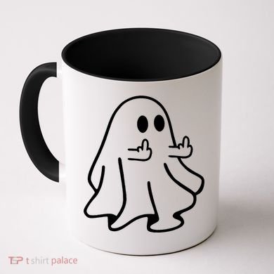 Ghost Middle Finger Funny Ghost Halloween Coffee Mug