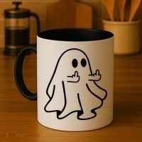 Ghost Middle Finger Funny Ghost Halloween Coffee Mug thumb 4