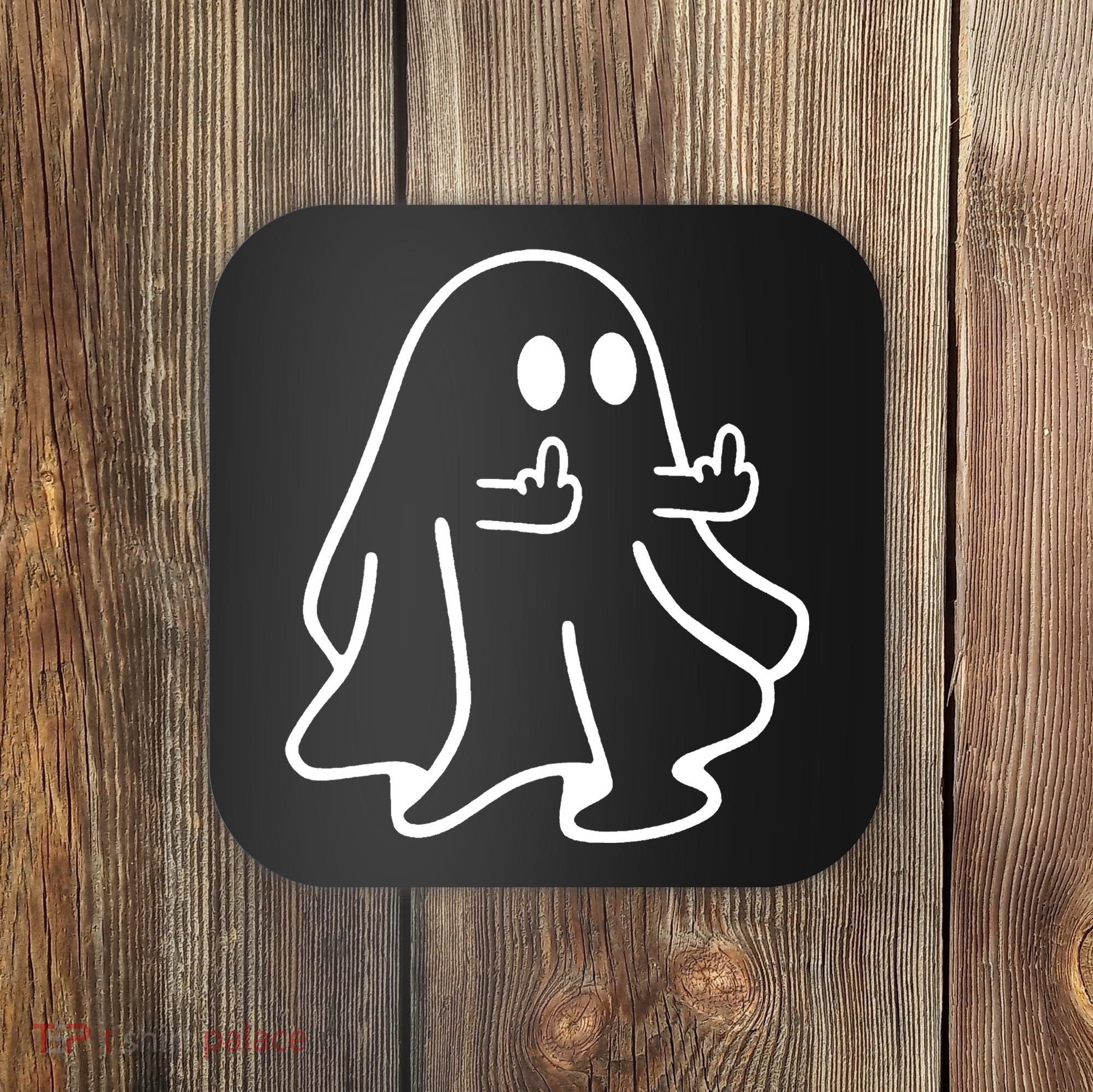 Ghost Middle Finger Funny Ghost Halloween Coaster