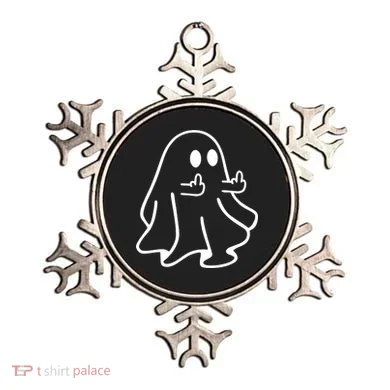 Ghost Middle Finger Funny Ghost Halloween Ornament