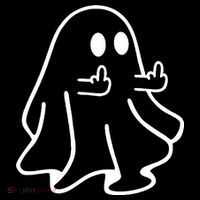 Ghost Middle Finger Funny Ghost Halloween Ornament thumb 1