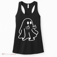 Ghost Middle Finger Funny Ghost Halloween Women's Tank Top thumb 0