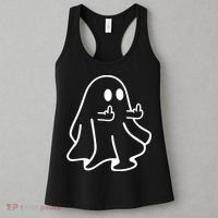 Ghost Middle Finger Funny Ghost Halloween Women's Tank Top thumb 3