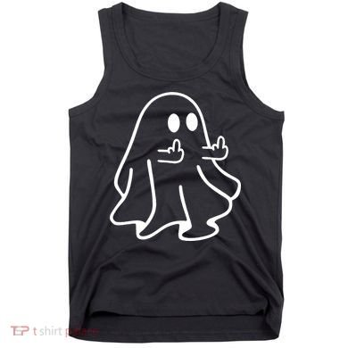 Ghost Middle Finger Funny Ghost Halloween Tank Top