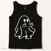 Ghost Middle Finger Funny Ghost Halloween Tank Top thumb 2