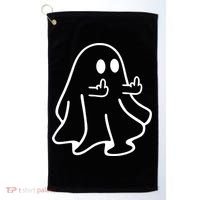 Ghost Middle Finger Funny Ghost Halloween Golf Towel thumb 0