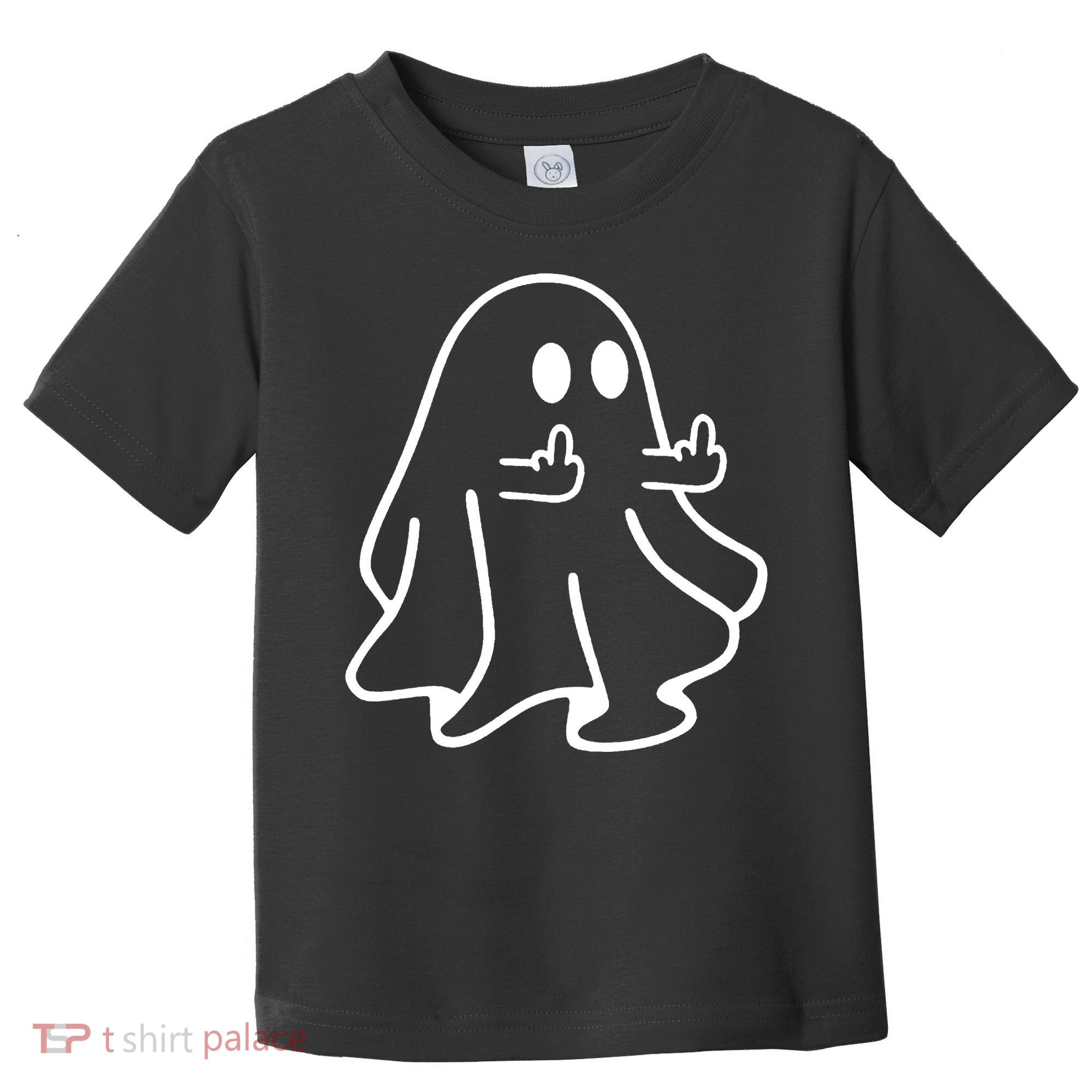 Ghost Middle Finger Funny Ghost Halloween Toddler T-Shirt