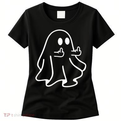 Ghost Middle Finger Funny Ghost Halloween Women's T-Shirt