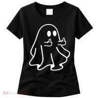 Ghost Middle Finger Funny Ghost Halloween Women's T-Shirt thumb 0