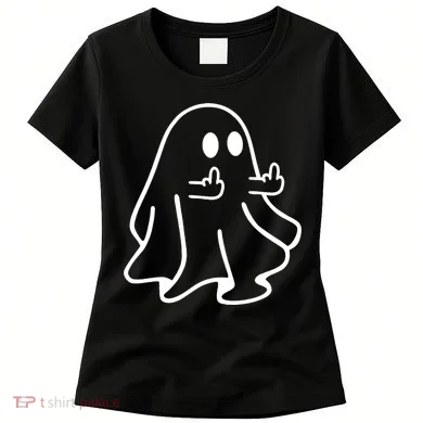 Ghost Middle Finger Funny Ghost Halloween Women's T-Shirt