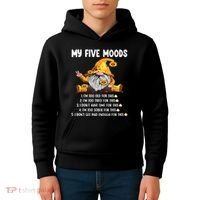 Gnome My Five Moods 1. IM Too Old For This Shit Kids Hoodie thumb 4
