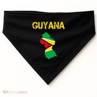 Guyana Map Flag Of Guyana USA-Made Doggie Bandana thumb 0