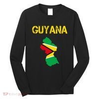Guyana Map Flag Of Guyana Long Sleeve Shirt thumb 0