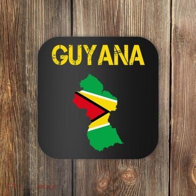 Guyana Map Flag Of Guyana Coaster