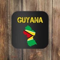 Guyana Map Flag Of Guyana Coaster thumb 0